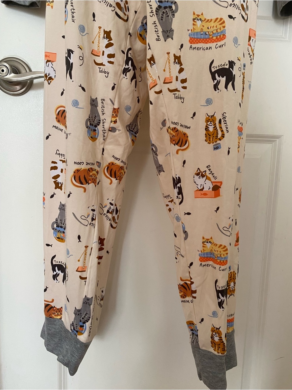 NEW CUDDLDUDS 2 PIECE FLEECE PAJAMA JOGGER SET CAT BREED PRINT NOVELTY CAT LOVER - Picture 4 of 7